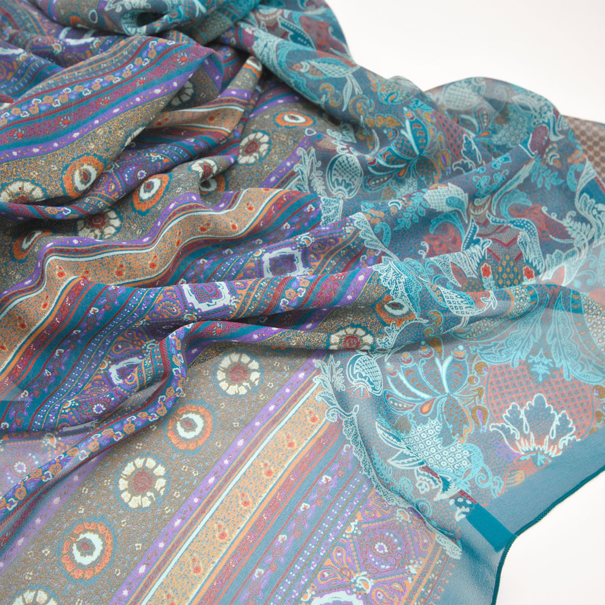 large Etro print silk scarf