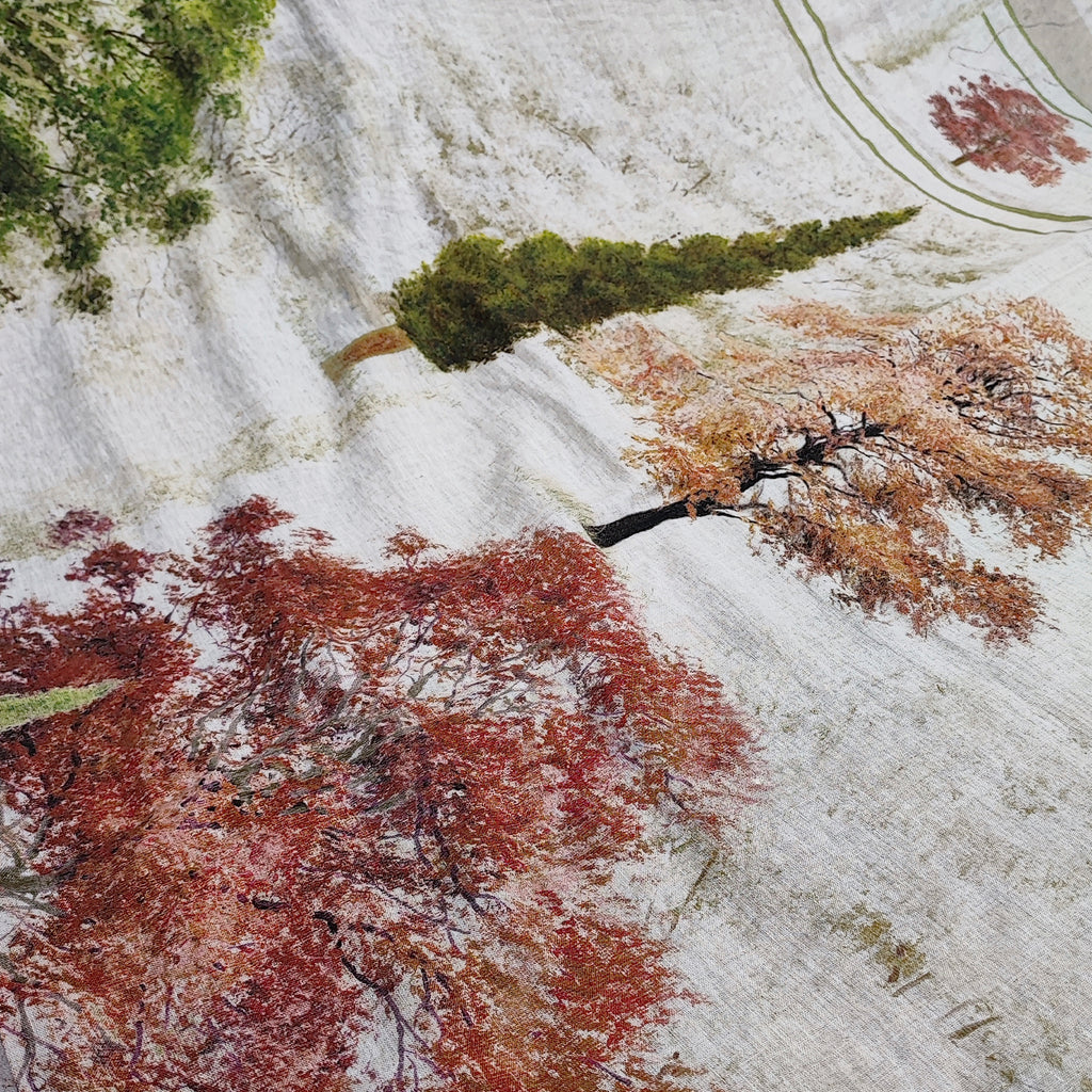 Tuscan weaving pure linen fabric with conifer pattern
