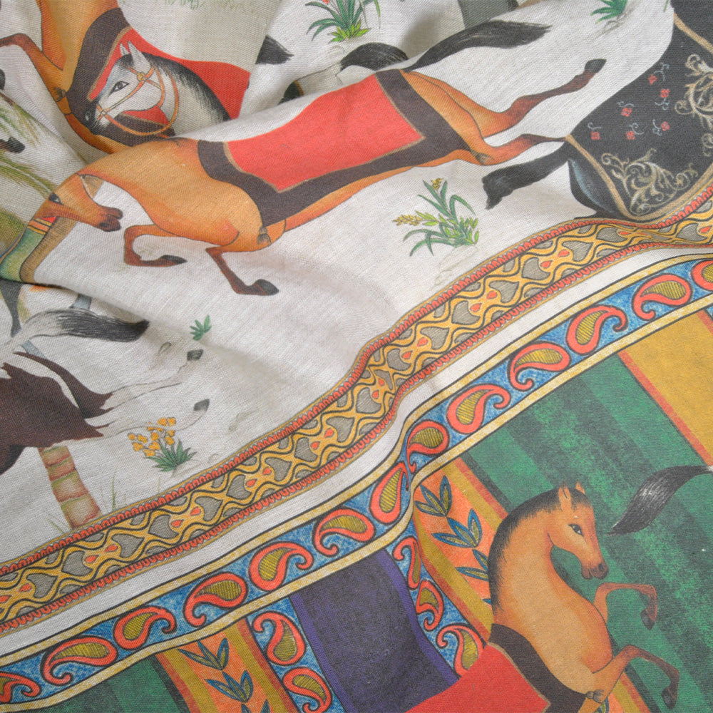 Tessitura Toscana Telerie / pure linen with Arabian horse pattern