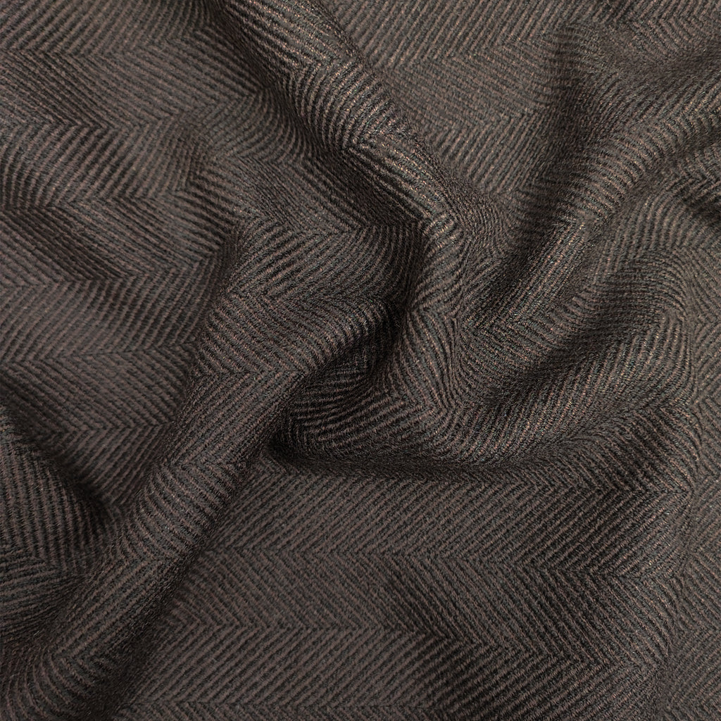 Brown cashmere blend herringbone