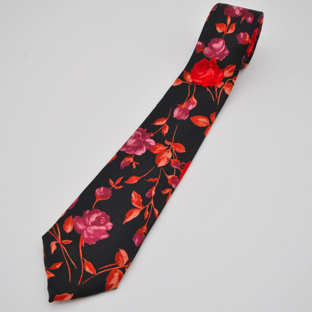 Cravatta in seta - disegno floreale