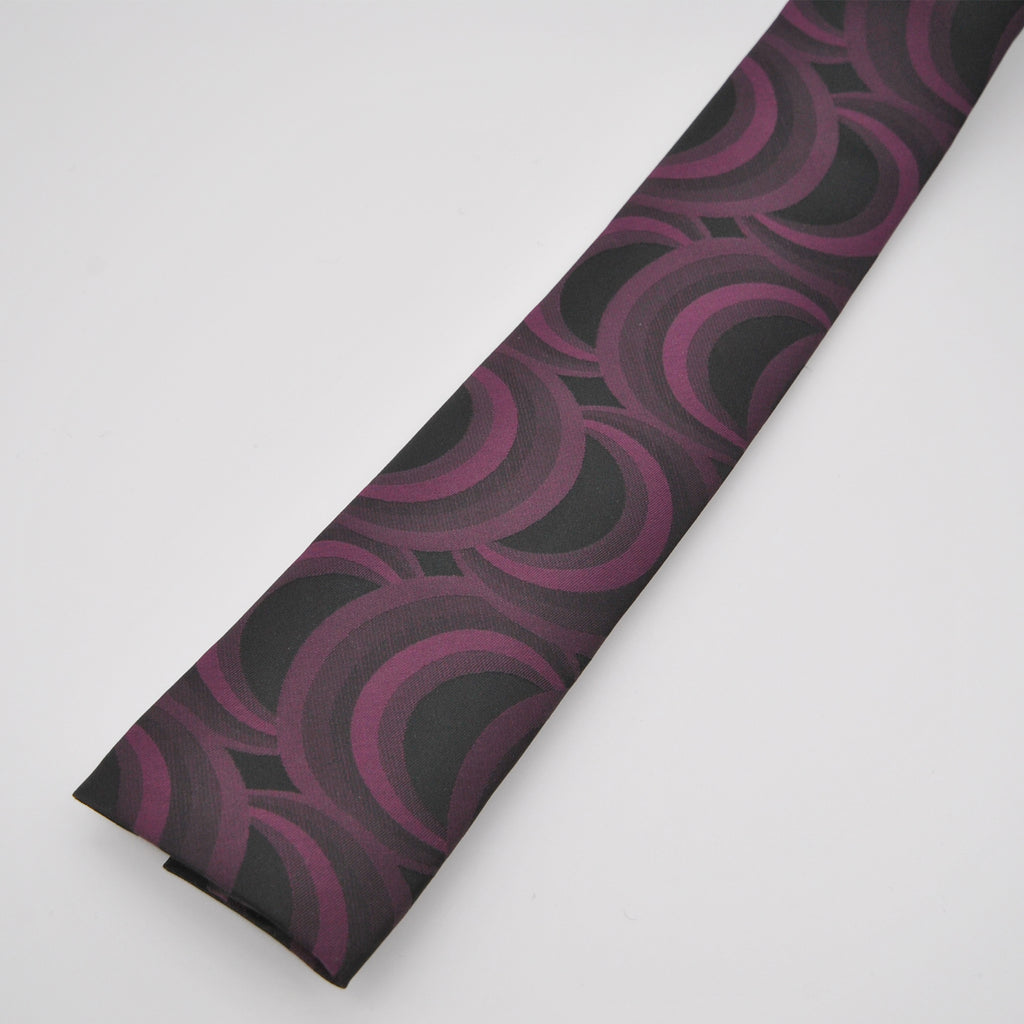 Square tip tie in silk satin - abstract design
