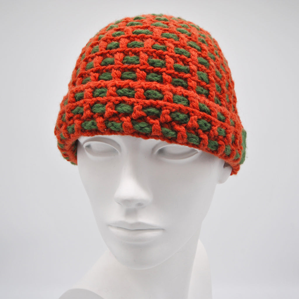 Unisex two-tone crochet hat
