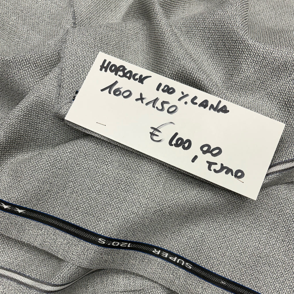 wool hopsack remnant / grey