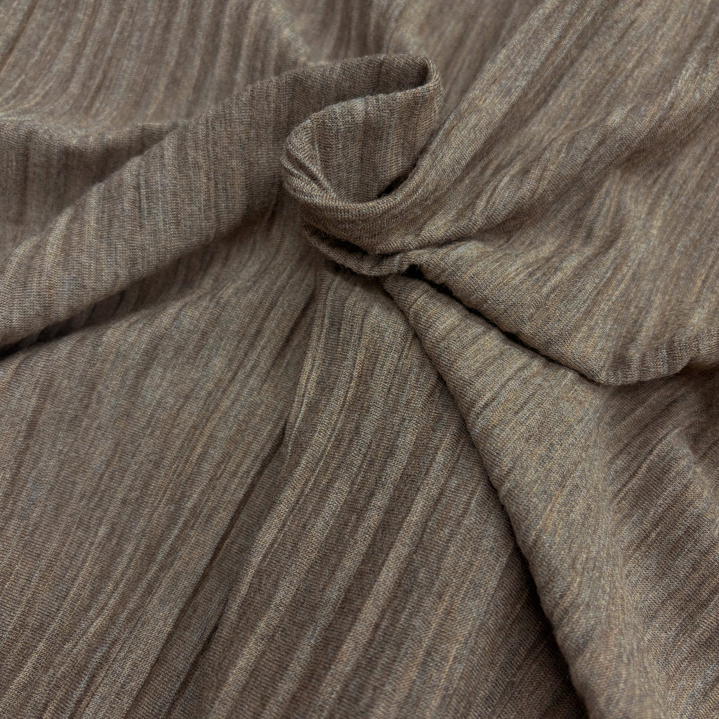 jersey di lana plissettato / marrone