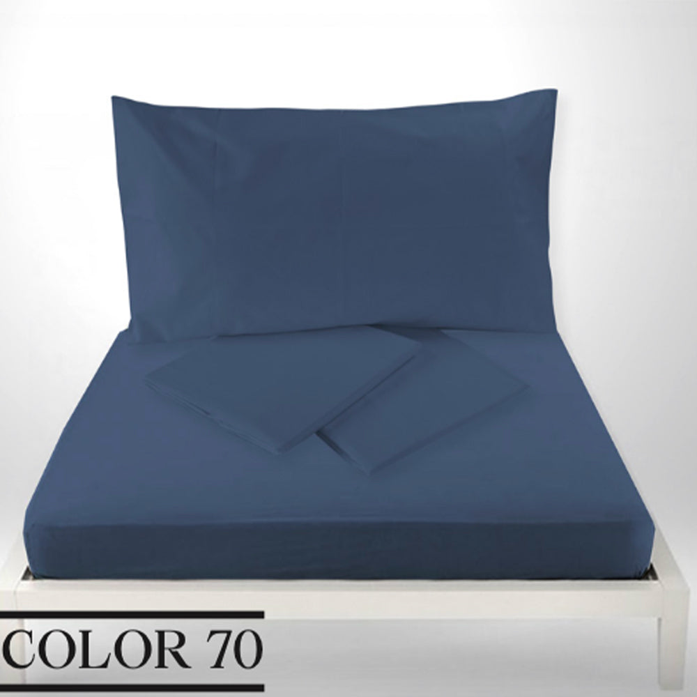 Double bed sheets in cotton percale / color 70