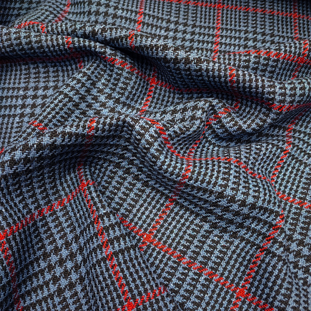 Prince of Wales check in linen, wool and silk / color 1