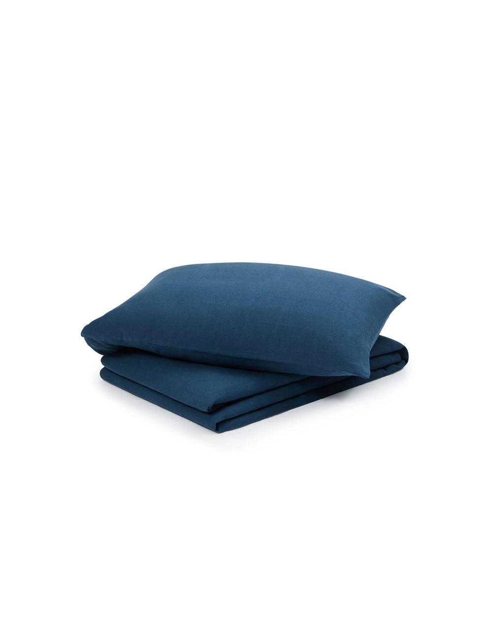 Lane Rossi - lipari double bed set in blue iron free linen