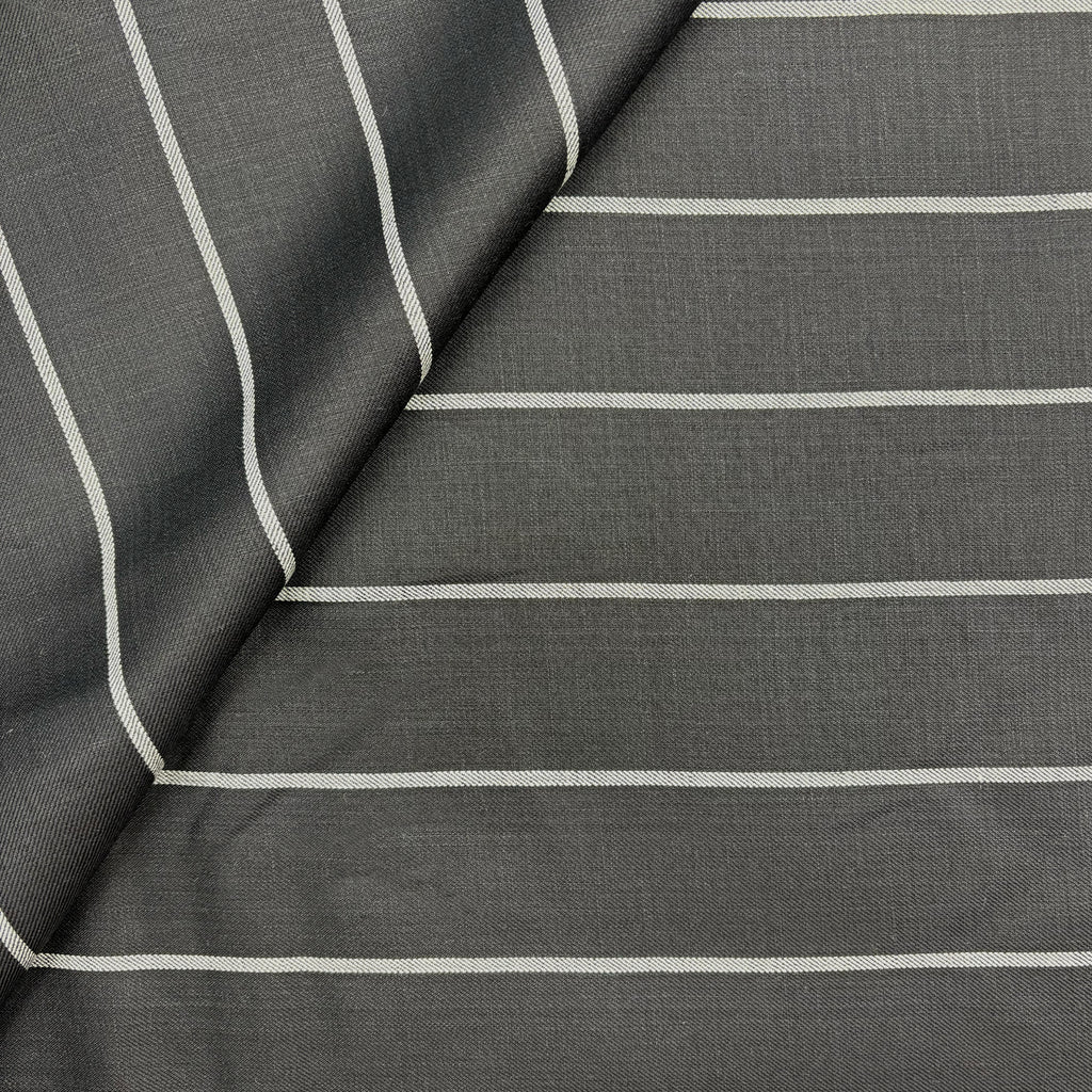 maxi gessato nero in puro lino