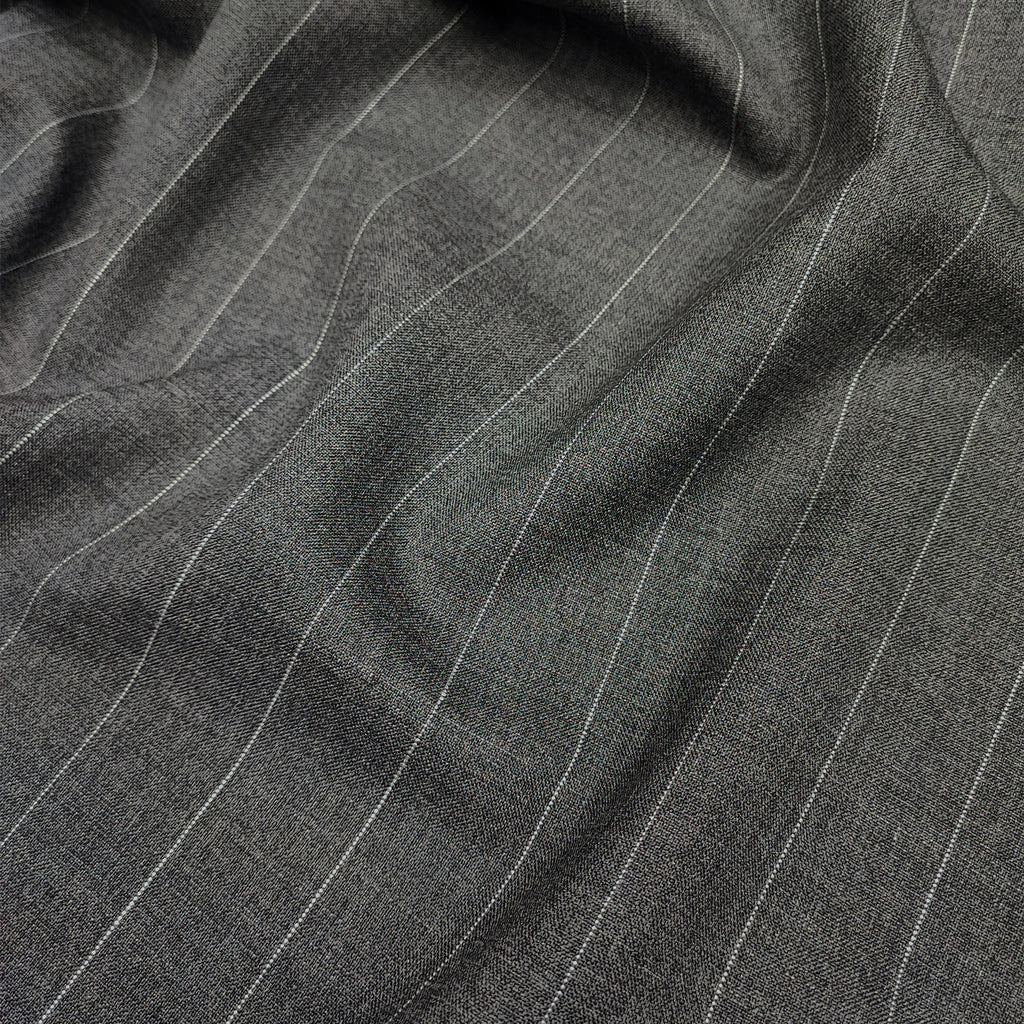 wide pinstripe suit in linen, wool and silk / color 1