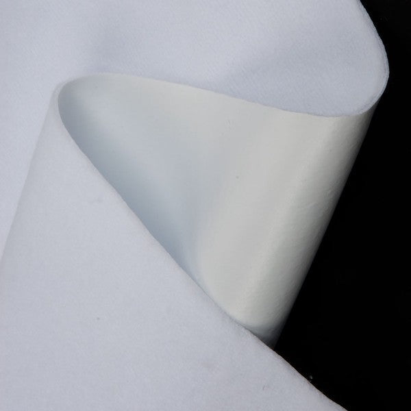 Waterproof plasticized fleece in cotton / white color in 640 gr