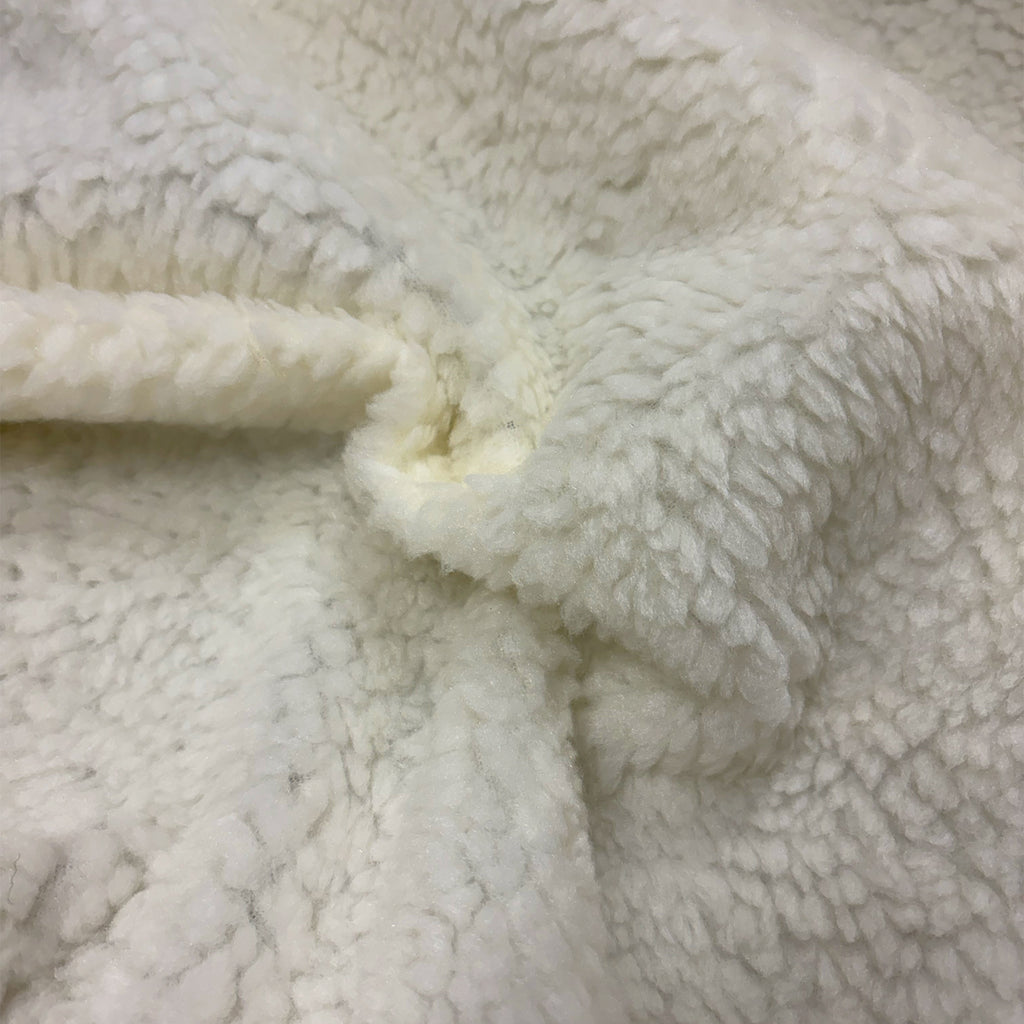 cream white faux fur / teddy fabric