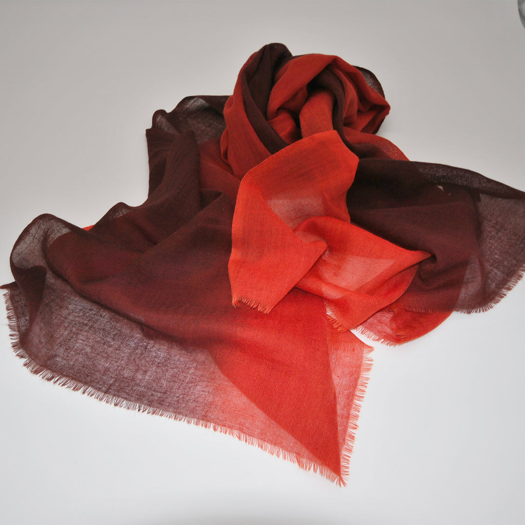 shaded pashmina in wool and silk