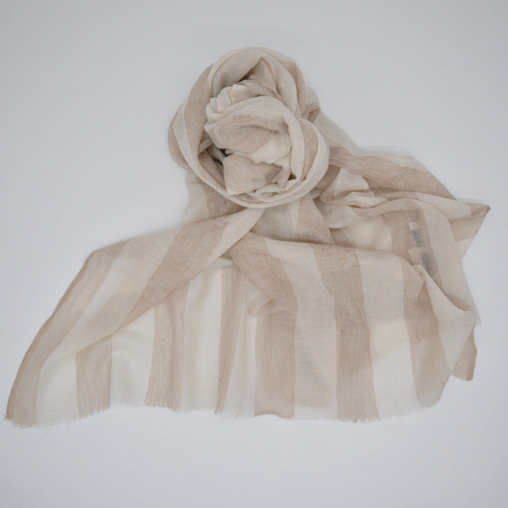 striped pashmina in pure cashmere