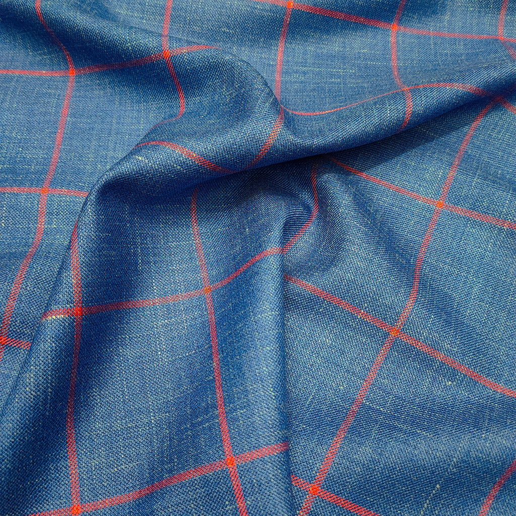 check linen, wool and silk / design 4