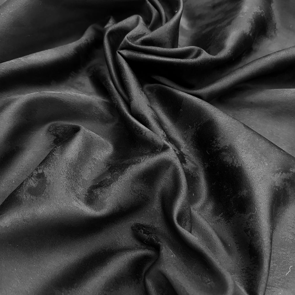 rasatello di cotone / fantasia jaquard nero su nero