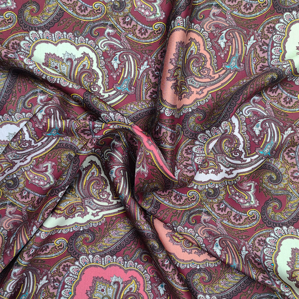 paisley pattern viscose satin / color 4