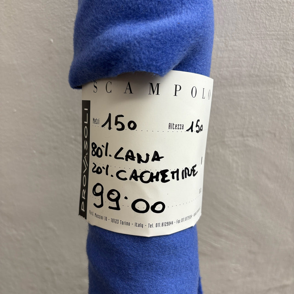 Piacenza remnant in cashmere and wool for a coat or jacket / periwinkle