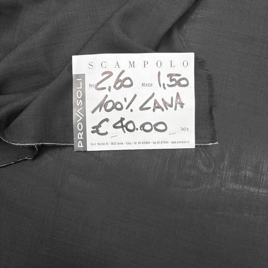 scampolo in garza di pura lana / colore nero