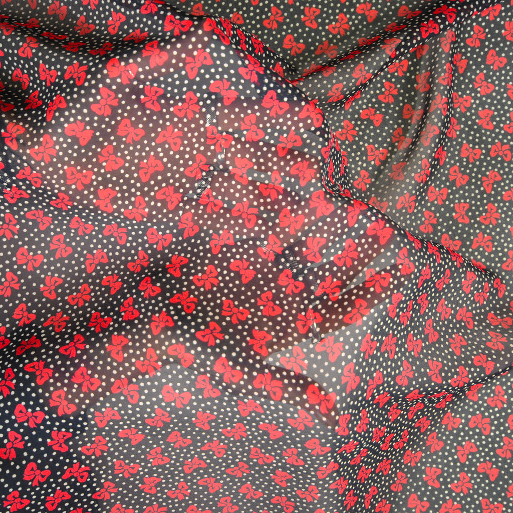 georgette remnant in pure silk / patterned 1