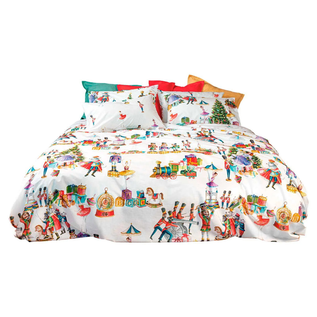 Tessitura Toscana Telerie Double sheets with Nutcracker pattern
