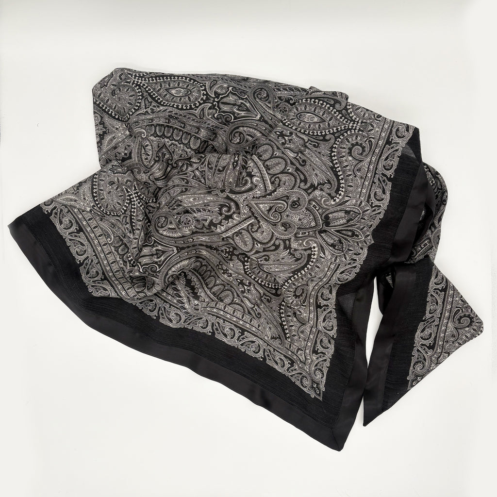 scialle in seta cashmere e lana / fantasia dries van noten