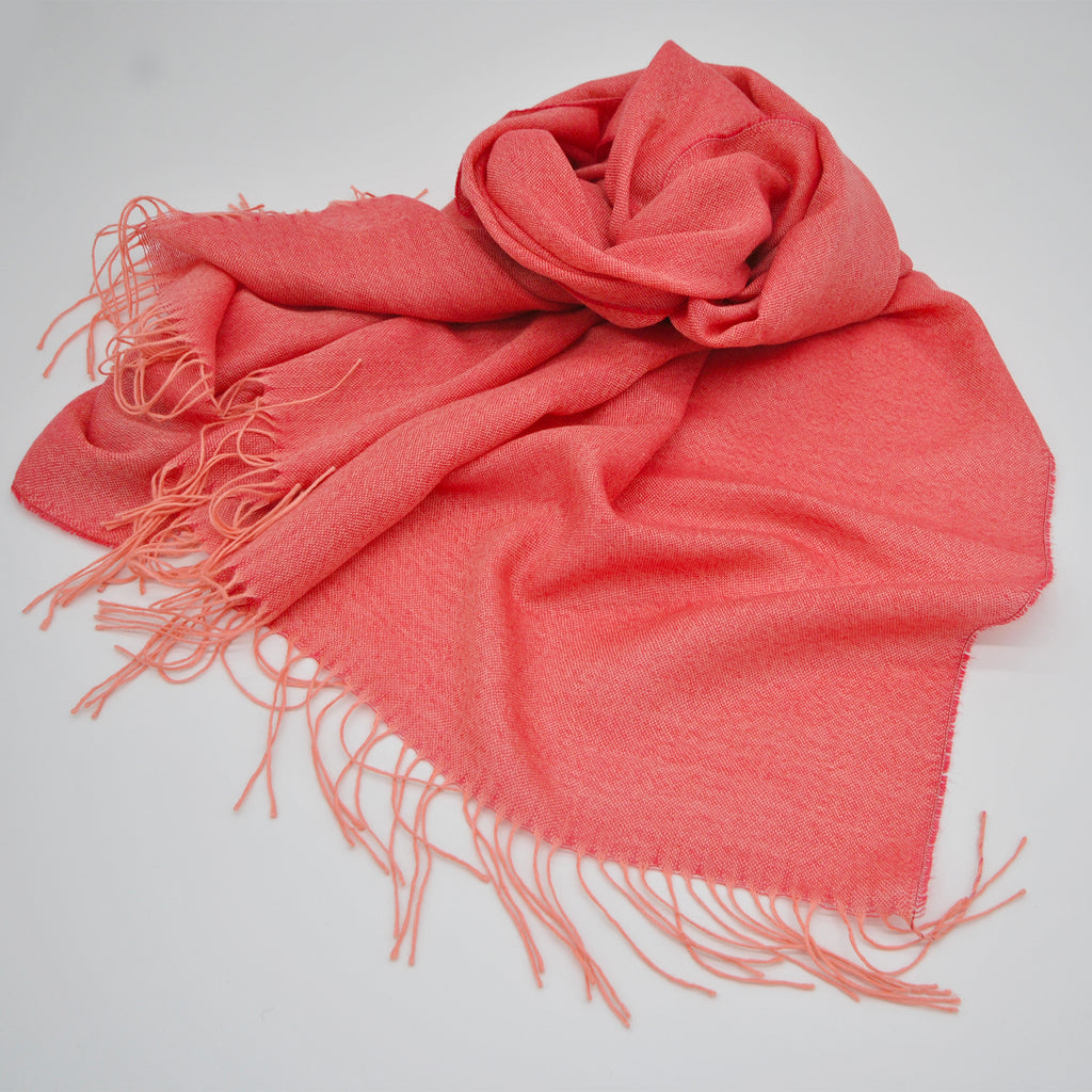 coral red pashmina