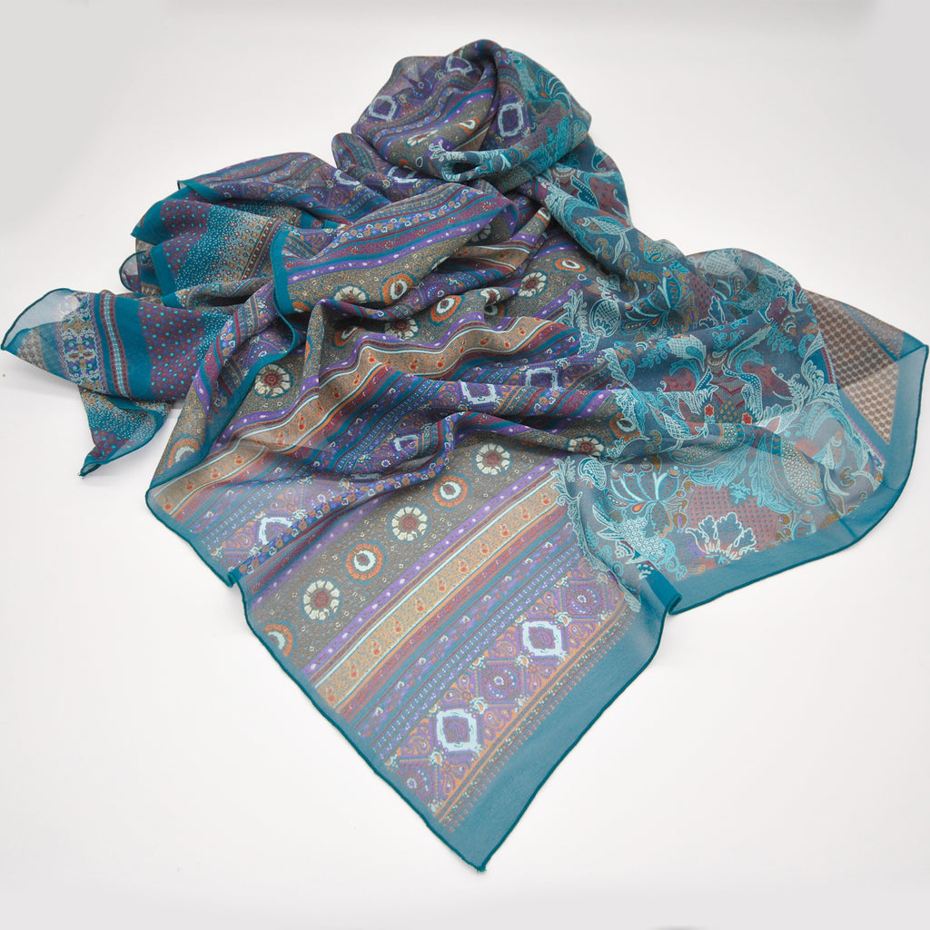 large Etro print silk scarf