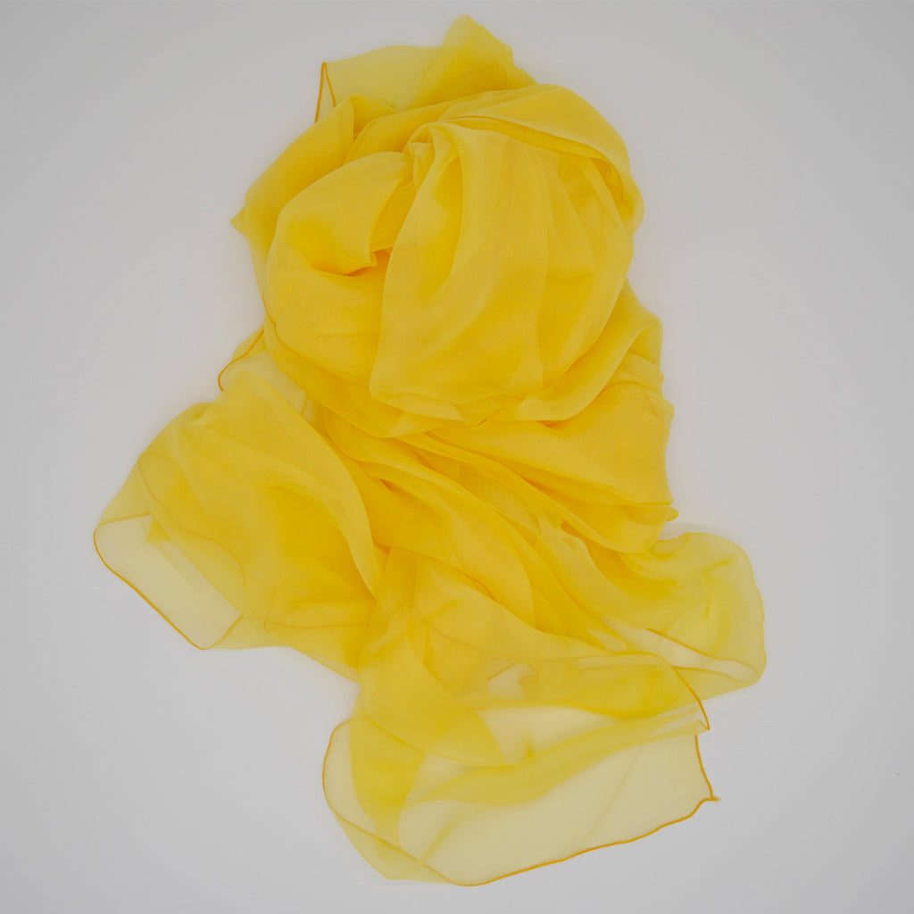 yellow silk chiffon stole