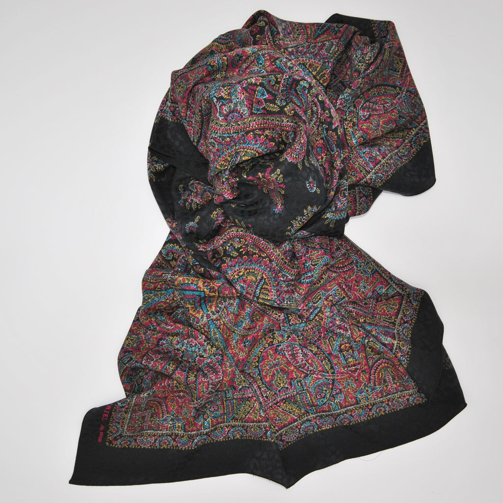 large etro patterned jacquard silk scarf