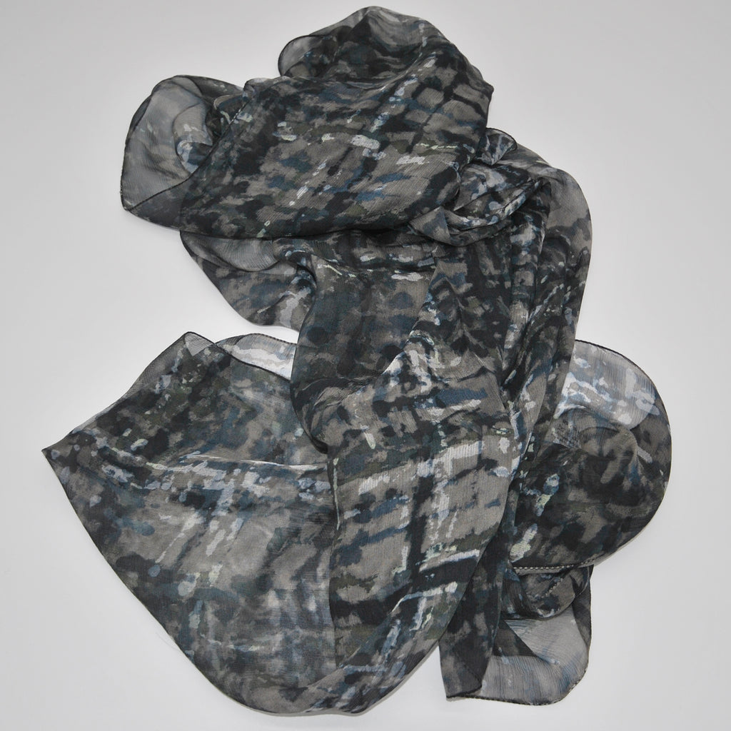 shaded patterned silk stole