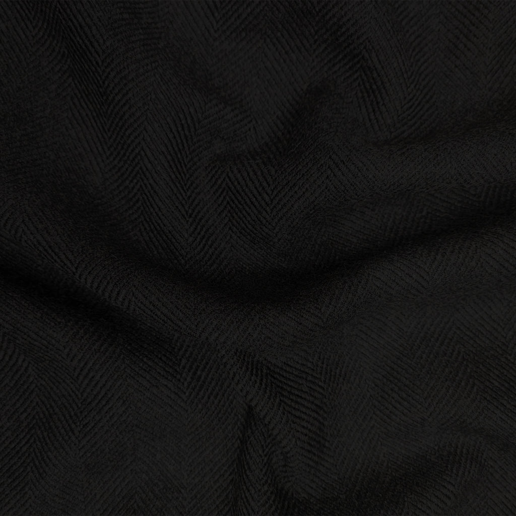 Black cashmere blend herringbone