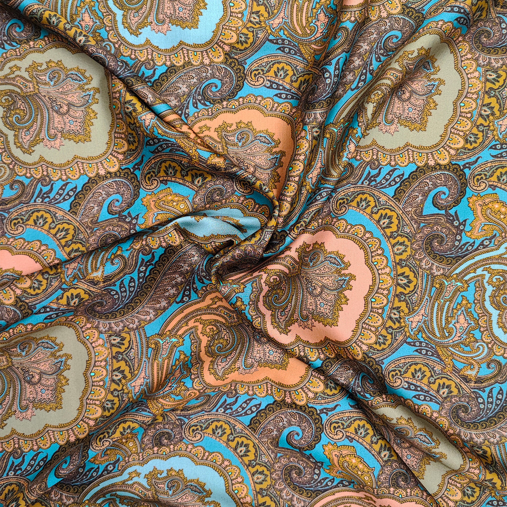 paisley pattern viscose satin / color 3