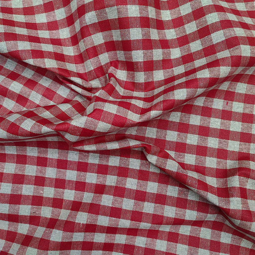 Stain-resistant resinated cotton for red picnic tablecloth / square
