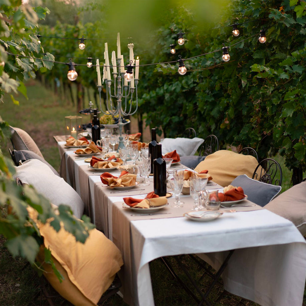tessitura toscana telerie - tiziano tovaglia in puro lino + tovaglioli