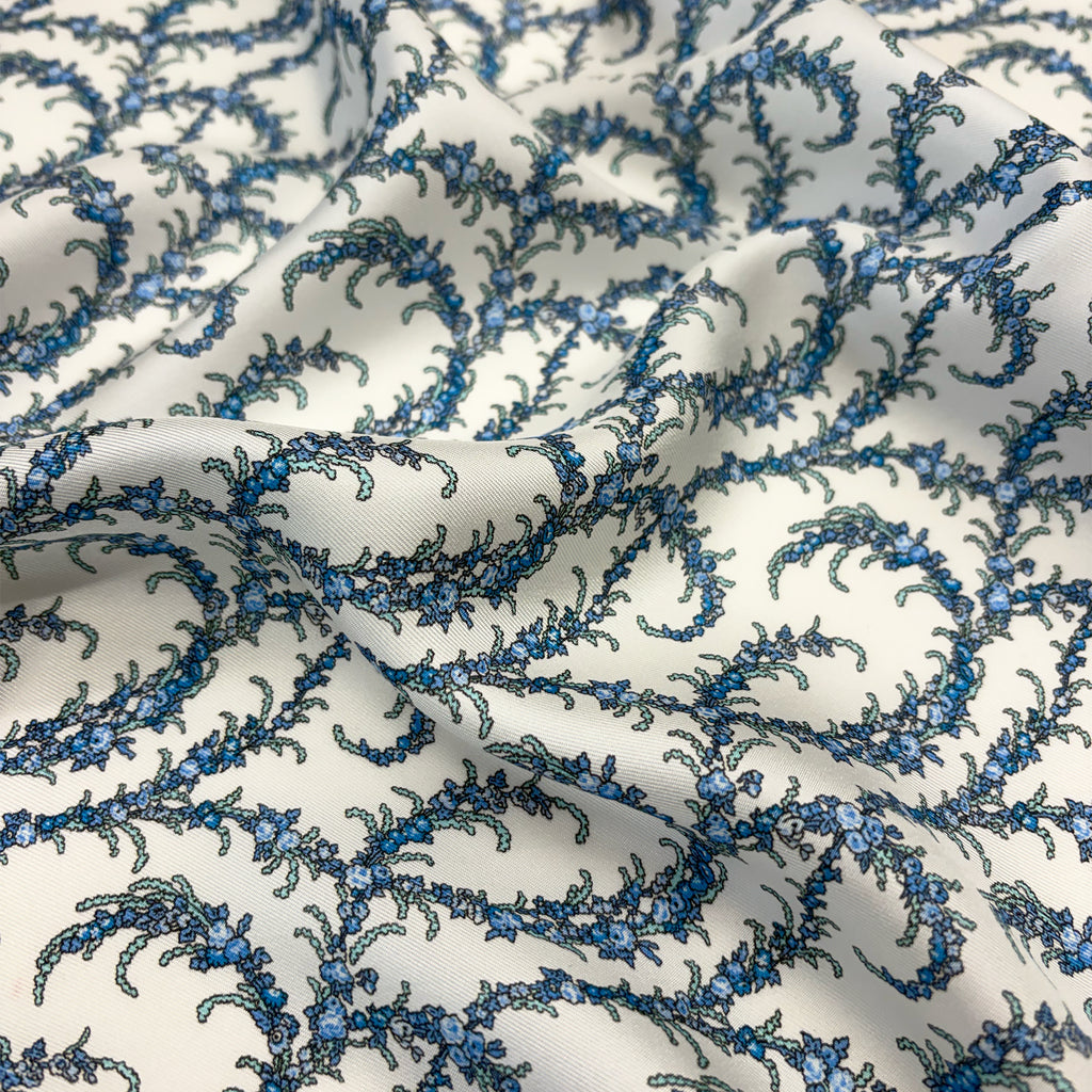 twill in pura seta / fantasia floreale