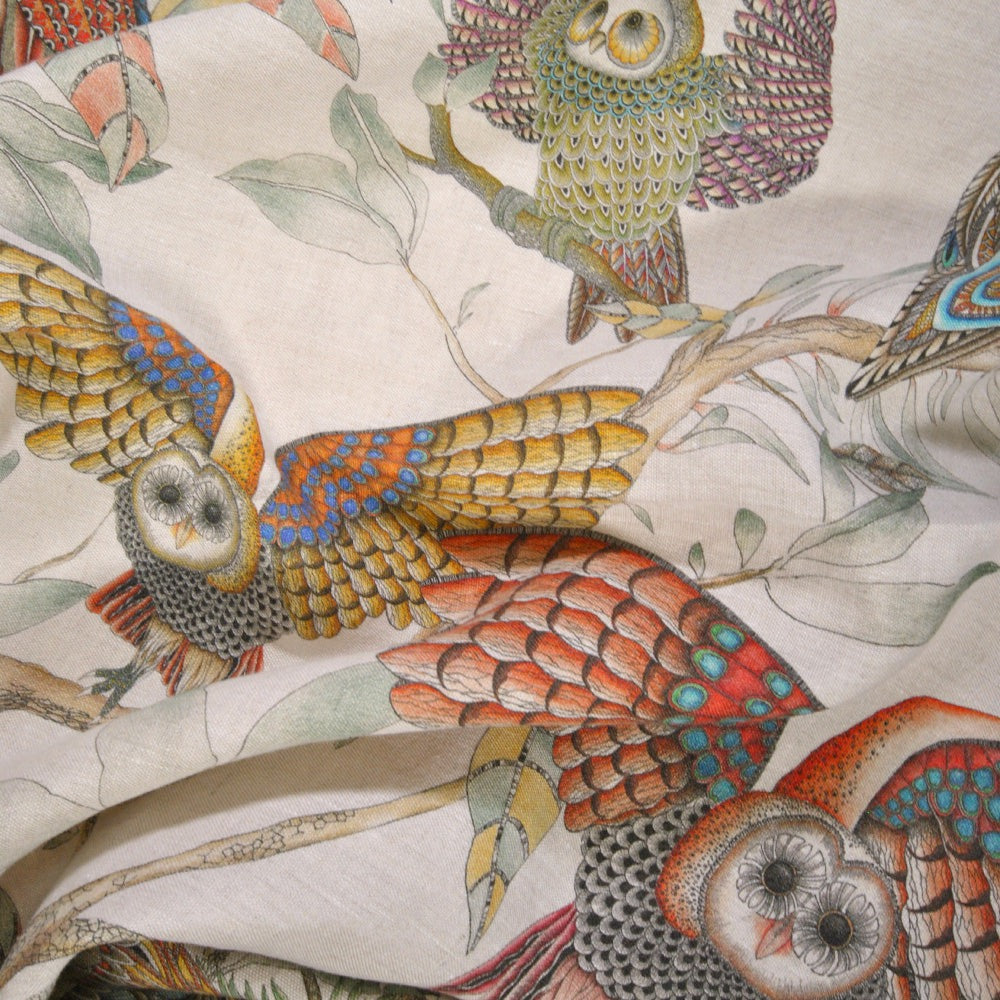 Tessitura Toscana Telerie / pure linen with owl pattern